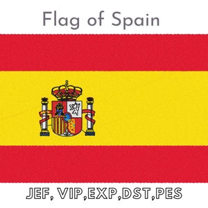 Spanish Flag, Flag of Spain, Design, Machine Embroidery File, Instant Download