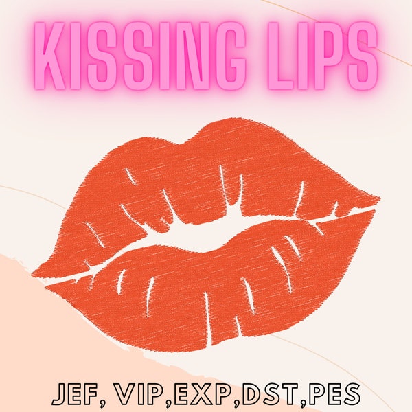 Embrasser les lèvres, broderie machine facile, téléchargement immédiat, fichier numérique