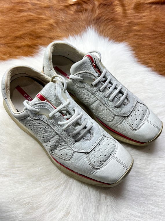 靴 00s PRADA Design Flat Shoes Prada Y2K Vintage 2 Colors Ballet Flat Buckle Tan & Black