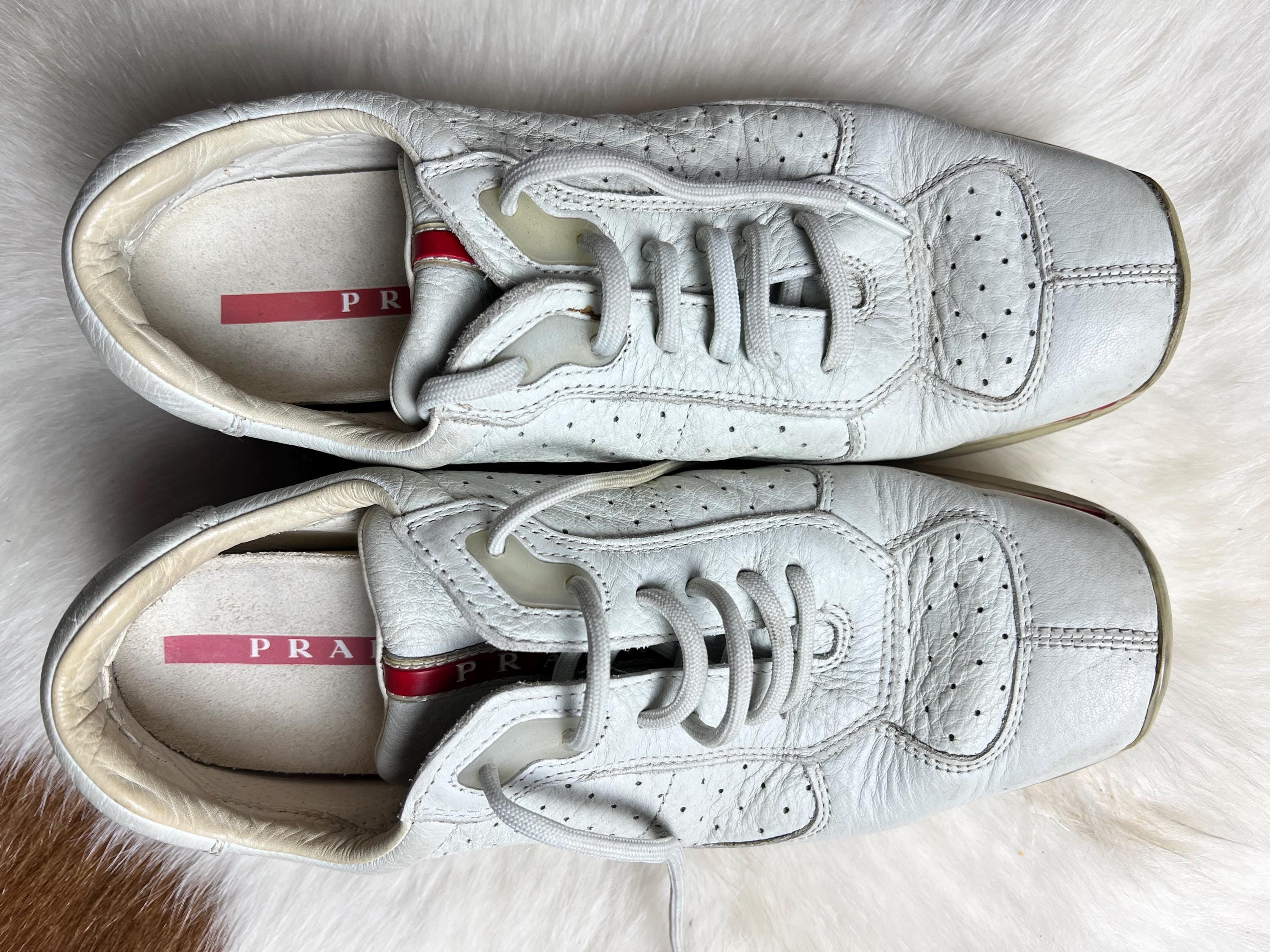 靴 archive prada leather sneaker y2k archive prada leather sneaker