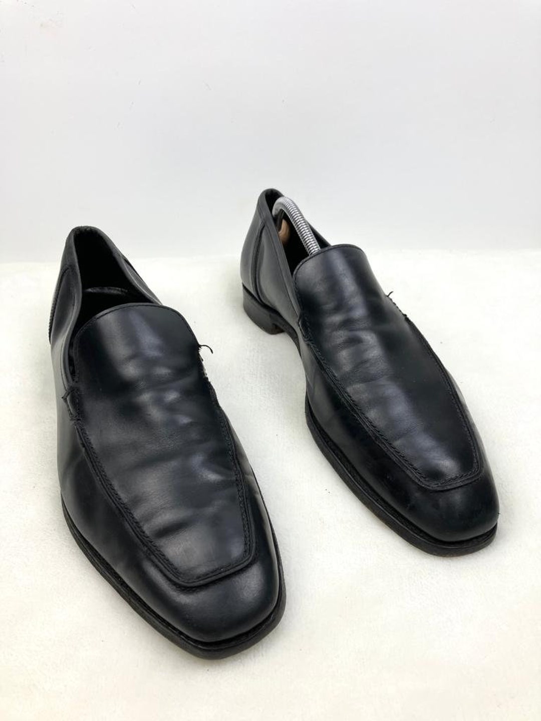 Vintage Crockett & Jones Black Leather Kent Loafer Shoes UK 9 US 