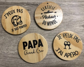 Dessous de verre personnalisable en bois