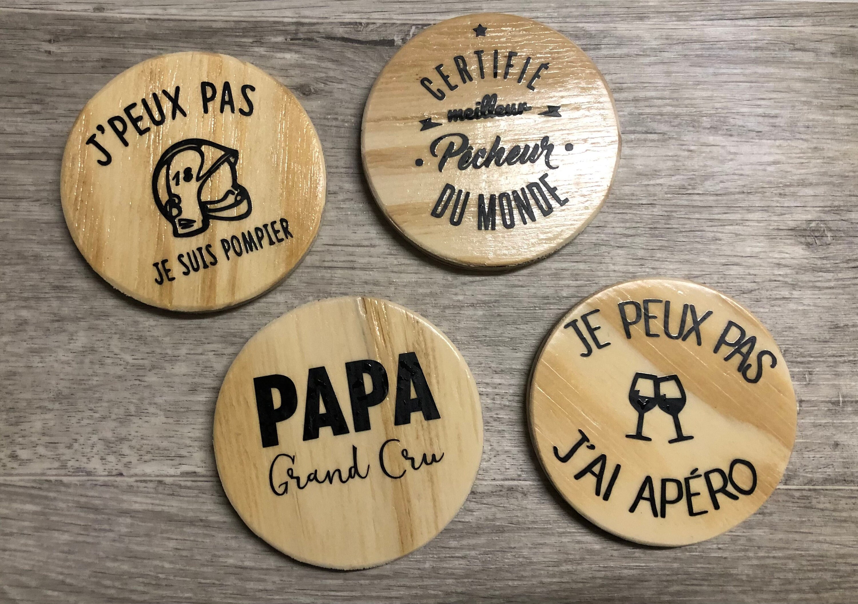 Dessous de Verre Personnalisable en Bois