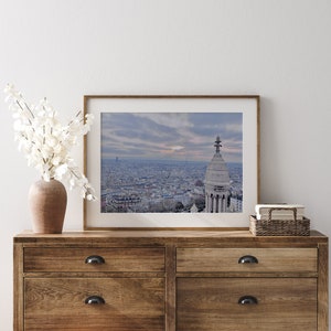 View of Paris with Eiffel Tower from Sacre Coeur at Sunset Instant Digital Download Photography image 6