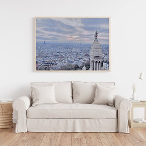 View of Paris with Eiffel Tower from Sacre Coeur at Sunset Instant Digital Download Photography image 4