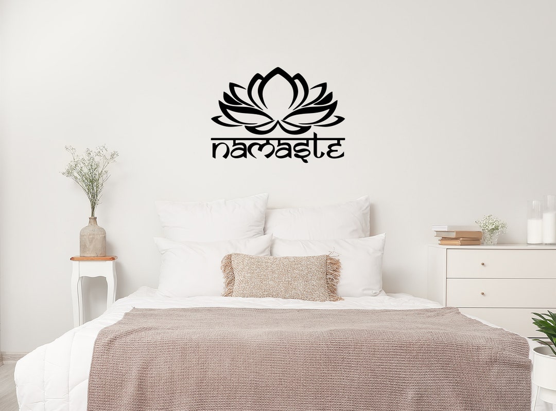 Namaste Lotus Flower Wall Decal Sticker - Etsy