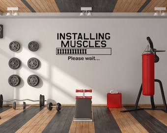 ig3148 Wall Sticker Muscled Bodybuilding Fitness Coach Gym Vinyl Decal 