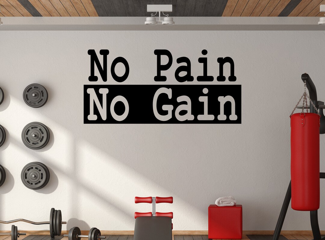 No Pain No Gain Wall Decal Sticker, Home Gym Decor - Etsy