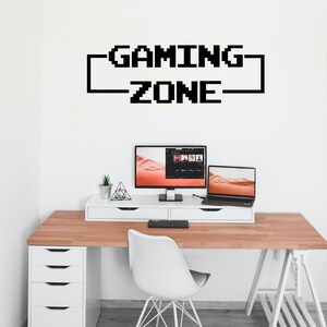 Gaming Zone Wall Decal Sticker, Gamer Wall Art, Game Room Decor