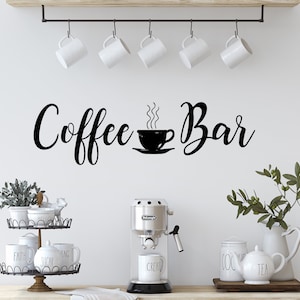 Coffee Bar Wall Decal Sticker, Wall Art, Home Decor