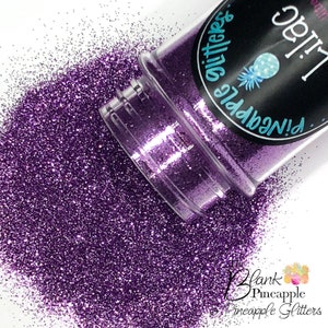 Lilac Ultra Fine Cut Metallic Glitter PET Polyester 2oz. Shaker Bottle, Purple Glitter