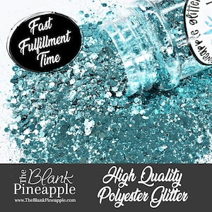 UnTeal Next Time Chunky Mix Metallic Glitter, 2oz Shaker Bottle (56g), Teal Glitter