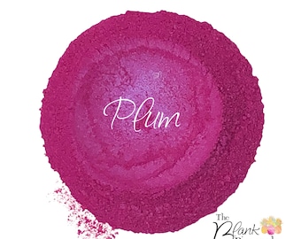 May include: A close-up of a vibrant plum-colored mica powder, perfect for adding a touch of shimmer to crafts and resin projects. The powder is labeled "Plum" and is from The Blank Pineapple & Pineapple Glitters.