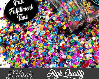 Party Time Mixed Metallic Dots Confetti Glitter, 2oz Shaker Bottle (56g), Bold Colors