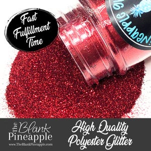 Scarlet Ultra Fine Metallic Red Glitter, 2oz Shaker Bottle (56g)
