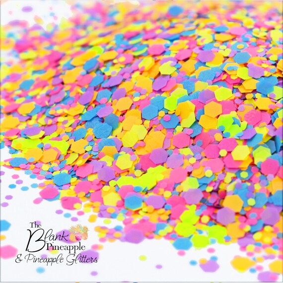 Color Me Happy Confetti Glitter PET Polyester 2oz. Shaker Bottle