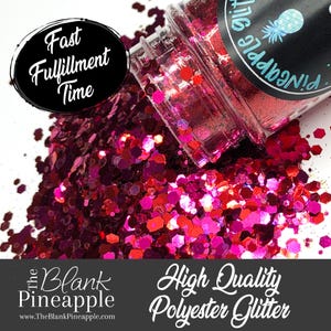 Love Spell Mixed Metallic Glitter, 2oz Shaker Bottle (56g), Red & Pink Polyester Glitter