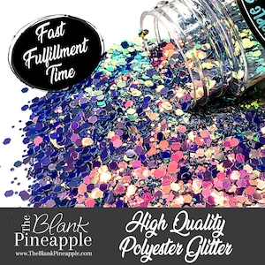 Fiesta Chunky Mix Color Shifting Glitter, 2oz (56g) Shaker Bottle