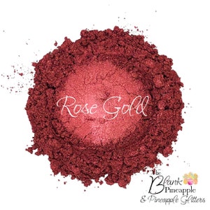 Rose Gold - Mica Powder Pigment 10g Jar, Pearlescent Rose Gold Pigment