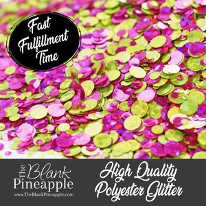 Preppy Mixed Dots Confetti Glitter, 2oz (56g), Pink & Green Polyester Glitter