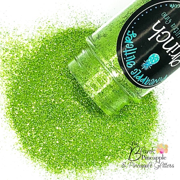 Greench Ultra Fine Cut Metallic Glitter PET Polyester 2oz. Shaker Bottle, Lime Green Glitter