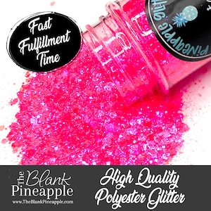 Hot to Trot Chunky Mix High Sparkling Iridescent Glitter, 2oz (56g) Shaker Bottle
