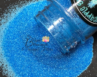 Neon Blue Fine Cut Matte Glitter Polyester PET, 2oz. Shaker Bottle