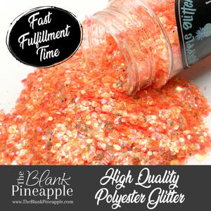 Crystal Peach Iridescent Mixed Glitter, 2oz Shaker Bottle (56g)