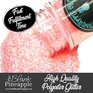 Sommer Fine Cut High Sparkling Iridescent Glitter, 2oz Shaker Bottle (56g), Peach Glitter