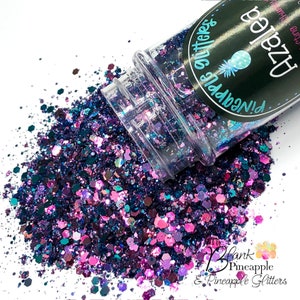 Azalea Chunky Mix Color Shifting Glitter PET Polyester 2oz. Shaker Bottle