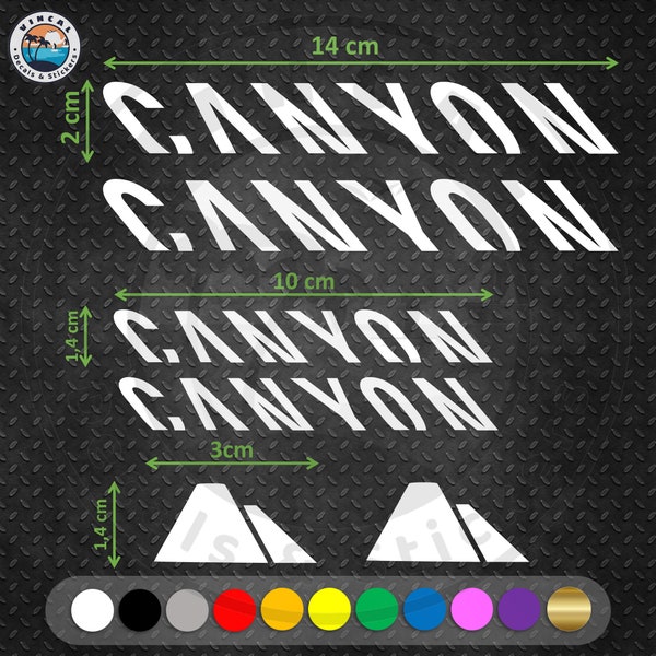 6x Canyon Logo vélo vélo vinyle adhésif autocollant vinyle voiture moto ordinateur portable mur fenêtre autocollant caravane Bici