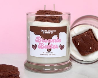 Brownie Batter Soy Candle - Paraben/Phthalate Free - 100% Soy Wax - Whipped Dessert Candle - Food Candle - Valentine's Day Candles
