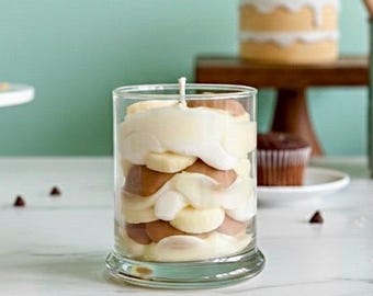 Banana Pudding Soy Candle - Dessert Candle - Decorative Candle - Whipped Candle - Banana Candle - Fruity Candles - Gifts For Her
