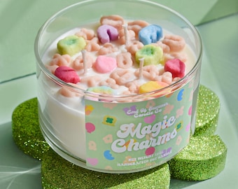 Magic Cereal Soy Candle Marshmallow Scented - Soy Wax - Dessert Candle - Cereal Candle - Food Candle - Cereal Lovers