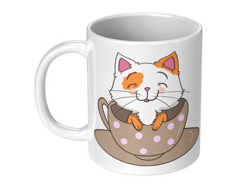 Bree Takehiro Coquelicot Noir & Blanc Chaton Fine Art tasse porcelaine Cat Lover Gift Box Bree Takehiro Coquelicot Noir & Blanc Chaton Fine Art tasse porcelaine Cat Lover Gift Box