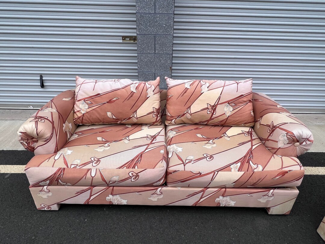 Postmodern Floral Pattern Loveseats by Parsons Etsy