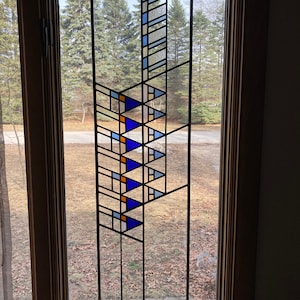 Inspired by Hollyhock Stained Glass Panel