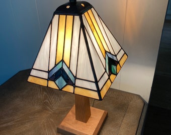 Prairie Style Stained Glass Lamp - Small
