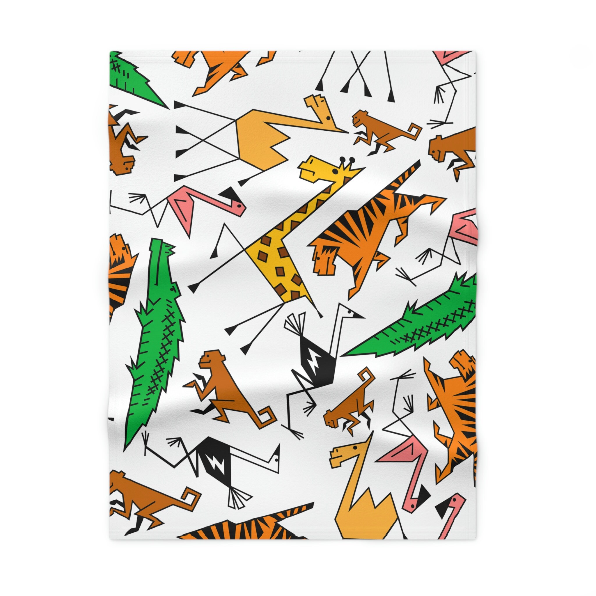 Safari Animals Soft Fleece Baby Blanket Jungle Nursery Bedding Safari