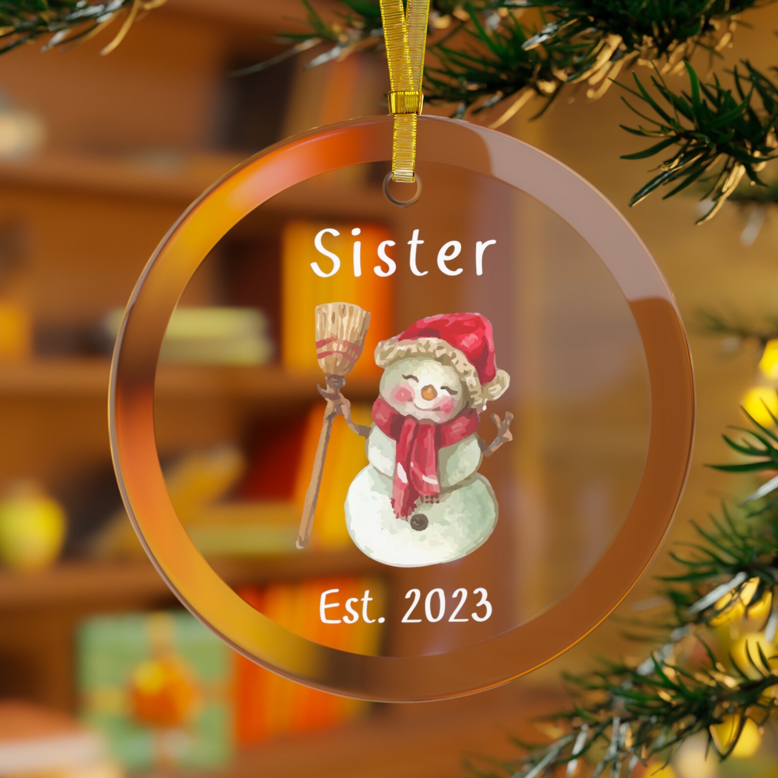 Sister Est. 2023 New Sister Glass Christmas Ornament Keepsake Etsy