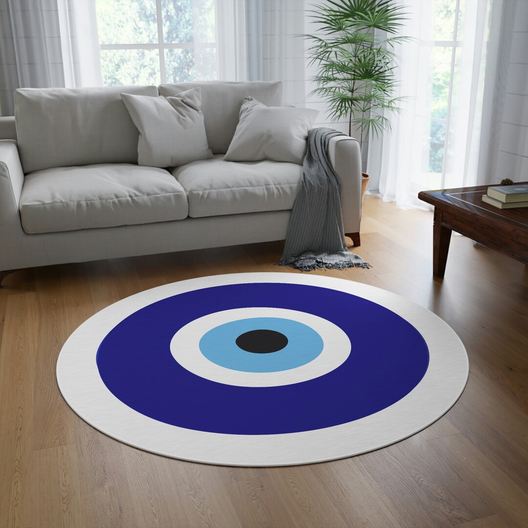 Evil Eye Rug Evil Eye Round Rug Evil Eye Rugs Evil Eye Etsy