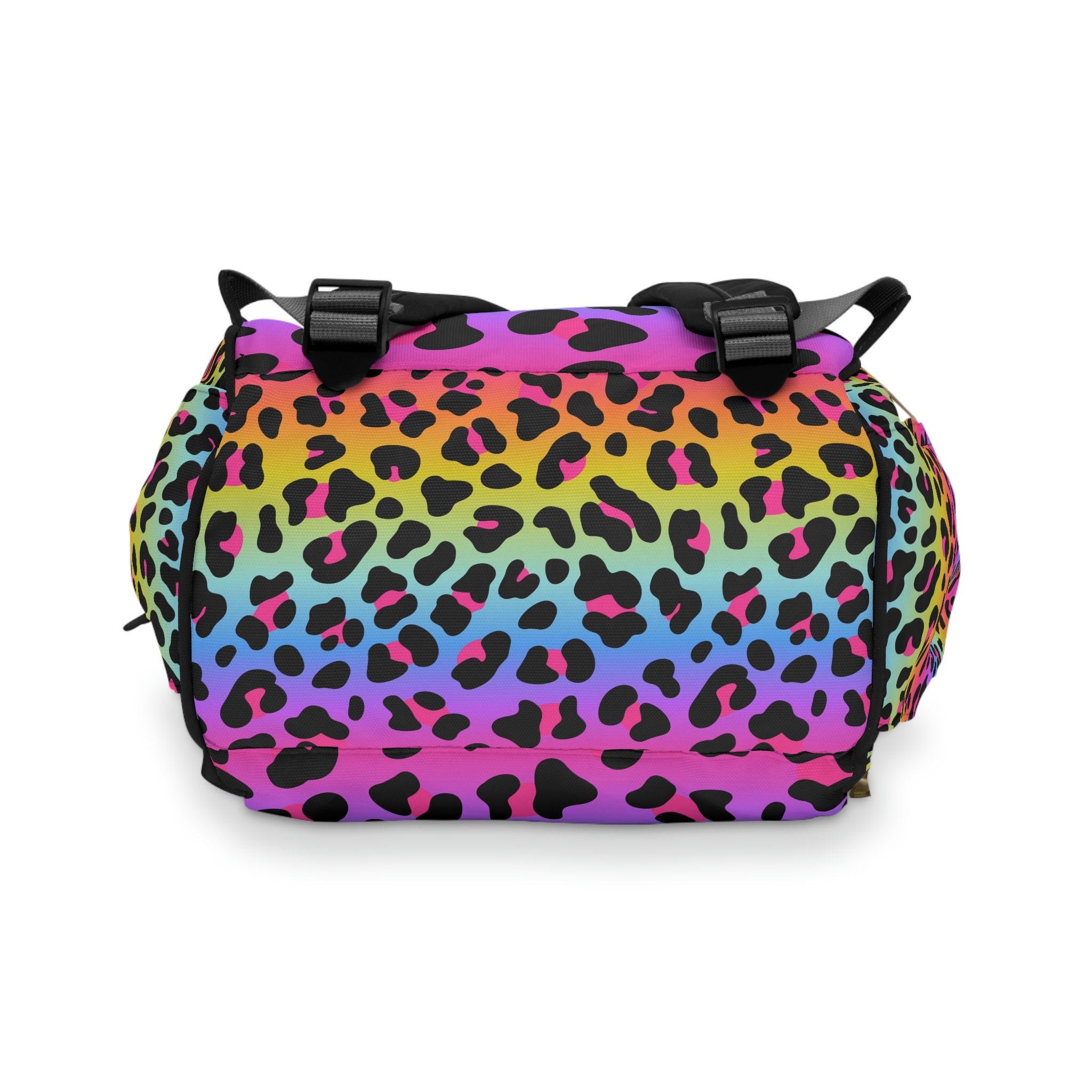 Colorful Gradient Leopard Print Diaper Bag Stylish and Functional Baby