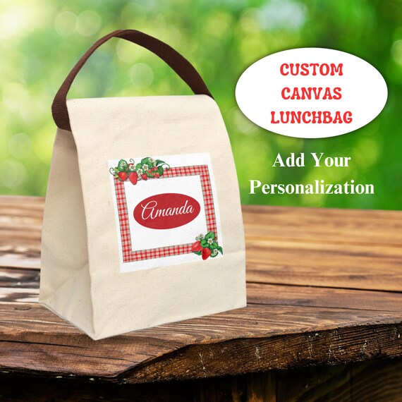Personalized Strawberry Kids Lunch Bag Custom Children s Lunch