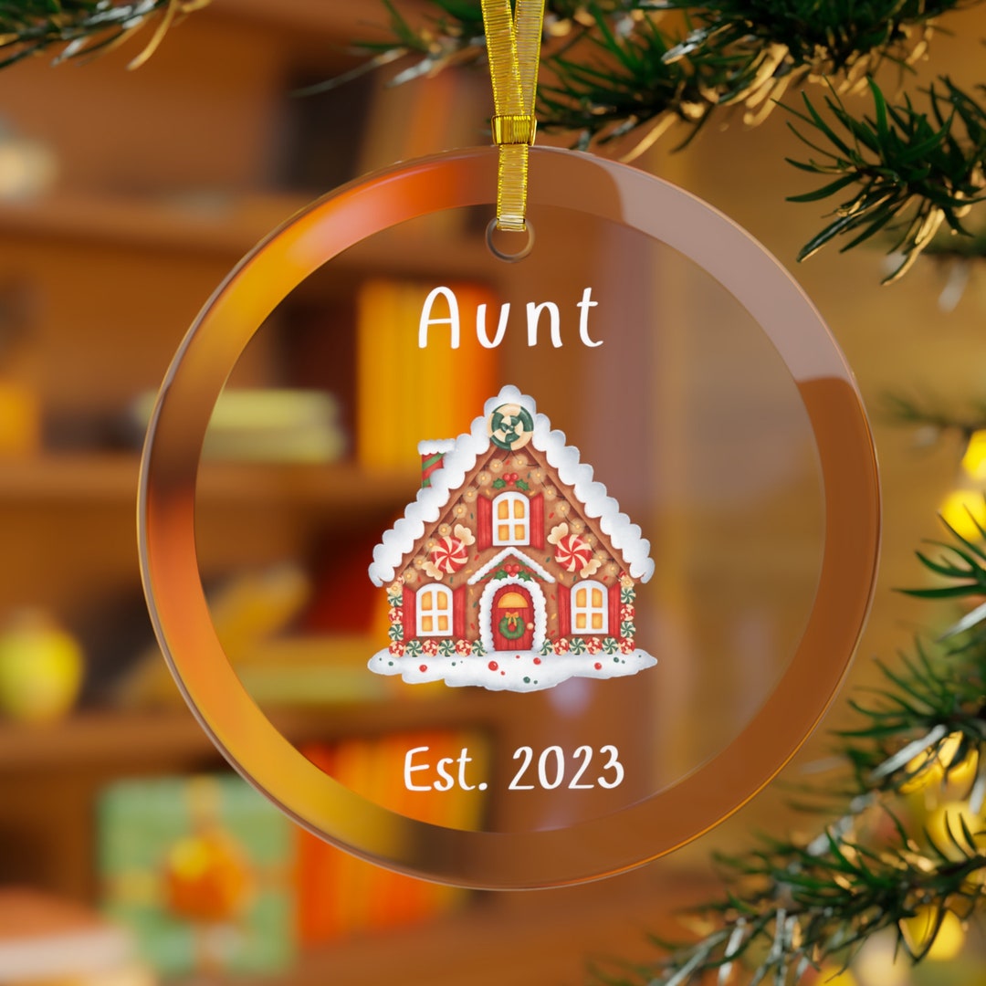 Aunt Est. New Aunt Glass Christmas Ornament Keepsake Thoughtful Gift ...
