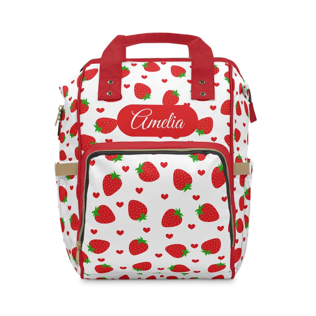 Personalized Baby Name Strawberry Diaper Bag Strawberries Etsy