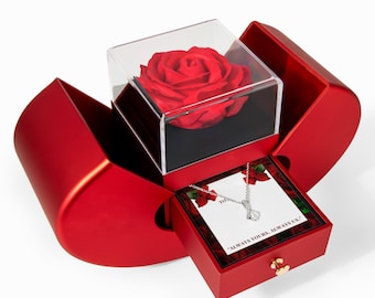 18K Yellow Gold Necklace 14K White Gold Necklace Gift Cubic Zirconia Rose Gift Box Personalized Card Anniversary Birthday Mother's Day Gift