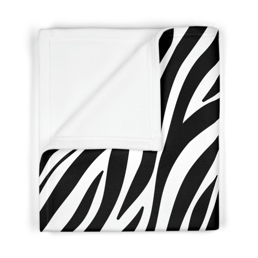 Zebra Print Soft Fleece Baby Blanket Animal Nursery Bedding Wildlife