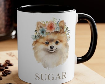 Personalized Pomeranian Mug Custom Dog Name Coffee Mug Pomeranian Lover Gift Pom Mom Mug Cute Dog Mug Pet Owner Gift Idea Pomeranian Dad Mug