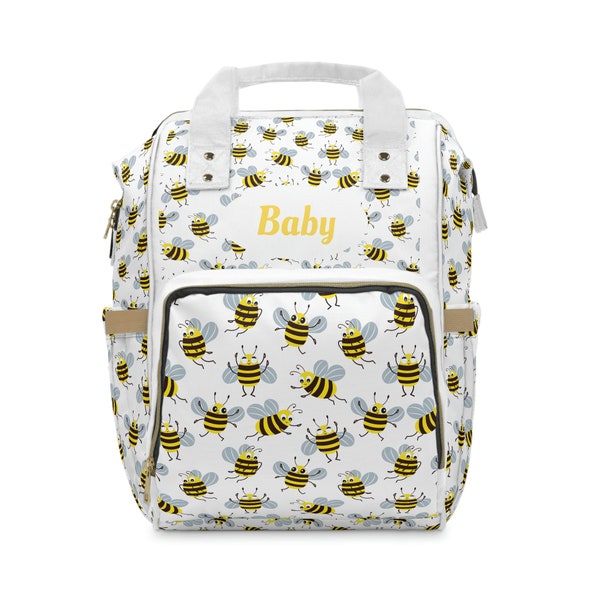 Bumble Bee Diaper Bag Cute Bee Baby Accessories Stylish Diaper Bag for Moms on the Go Baby Shower Gift Bee Themed Baby Accessories