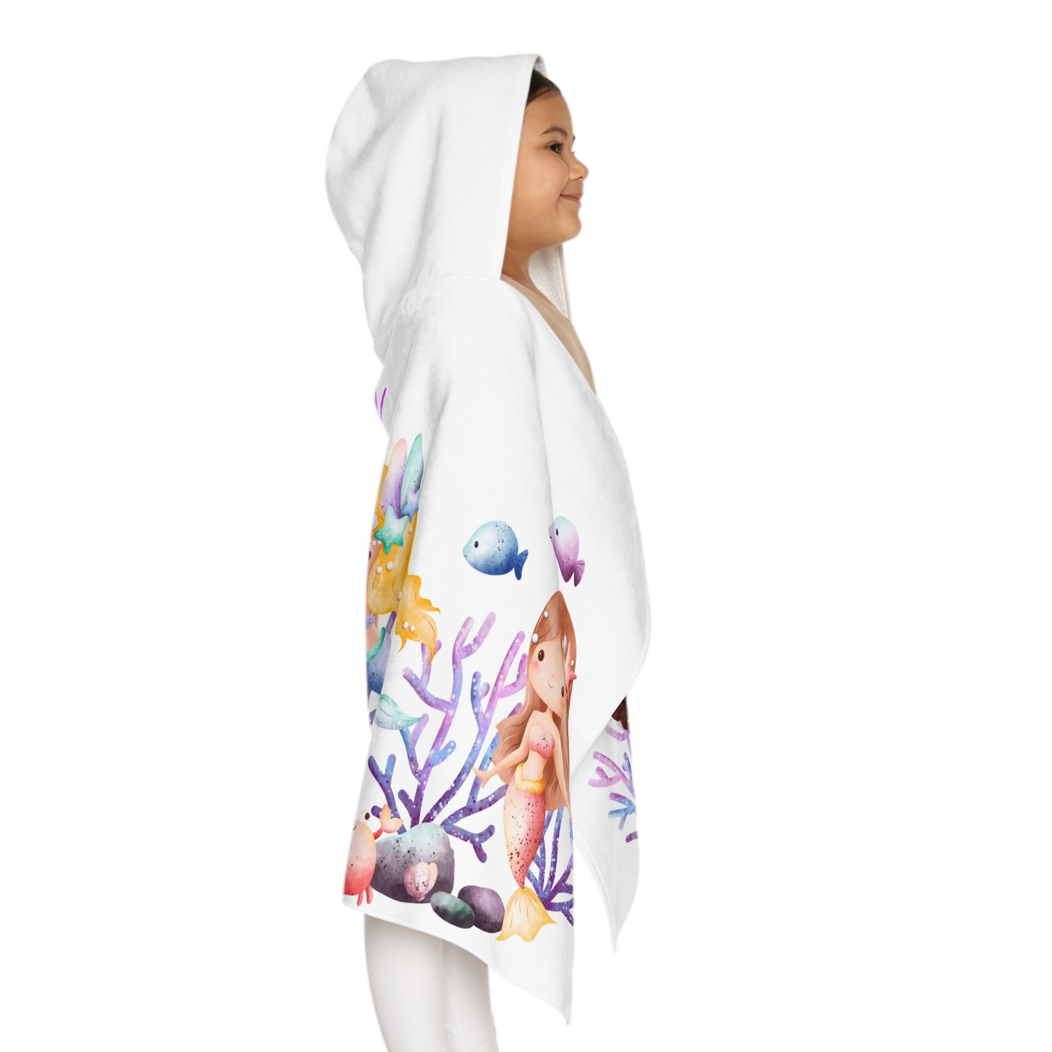 Personalized Mermaid Hooded Towel for Kids Custom Name Bath Etsy